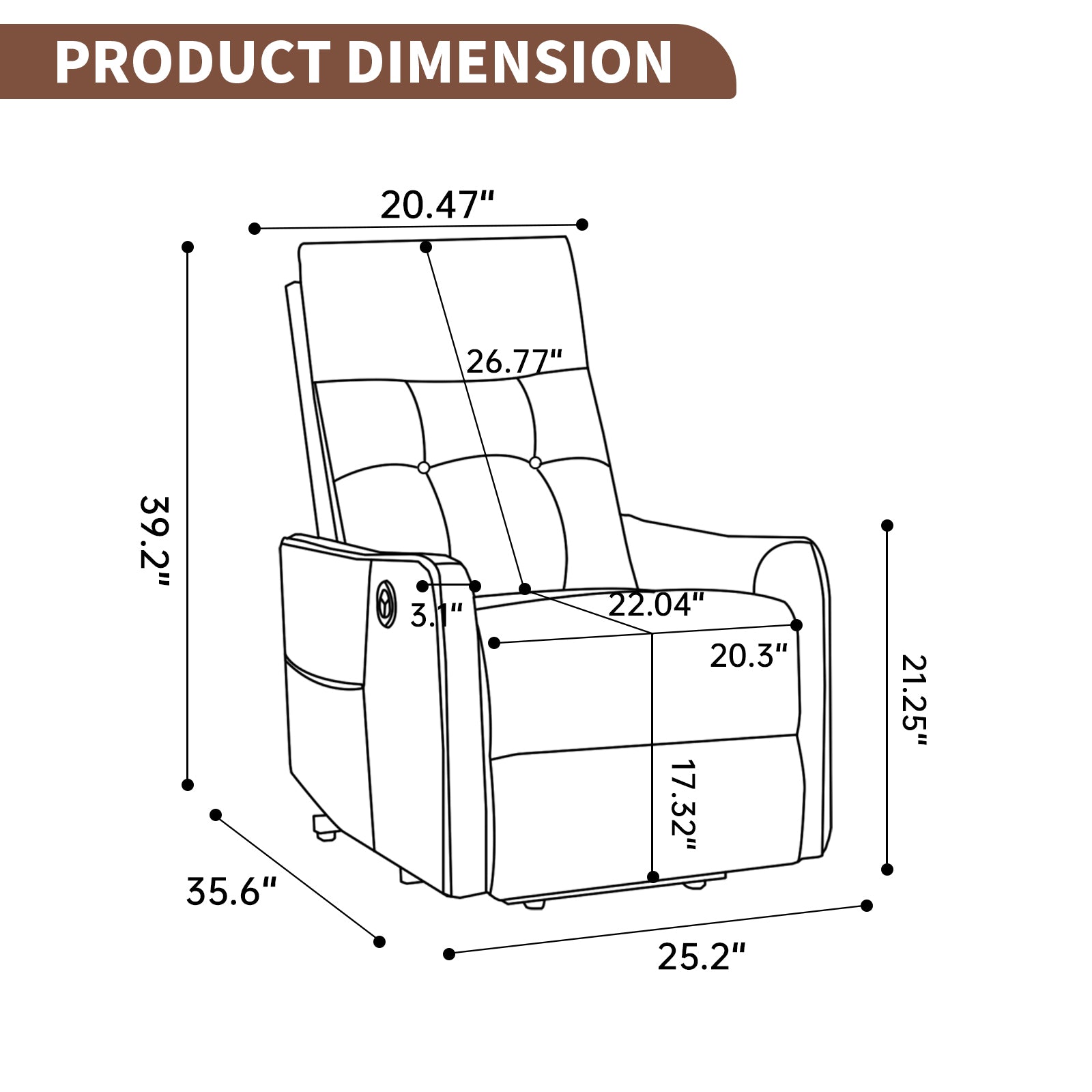 Single Motor Power Lift Recliner Chair with Massage & Heat detail image 108
