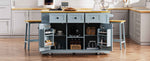 53 in. Farmhouse Kitchen Island with Power Outlet & Stools product view 87