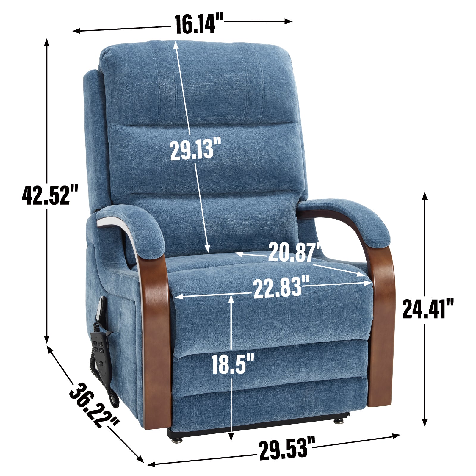 Power Chenille Lift Recliner Chair Dual Motor Infinite Position Up to 350 Pounds detail image 15
