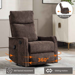 Heat Massage Manual Recliner Chair with Rocker and Swivel in Fabric for Living detail image 23