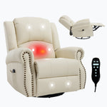 Heat Massage Manual Recliner Chair with Rocker and Swivel for Living Room detail image 51