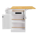 53 in. Farmhouse Kitchen Island with Power Outlet & Stools product view 57