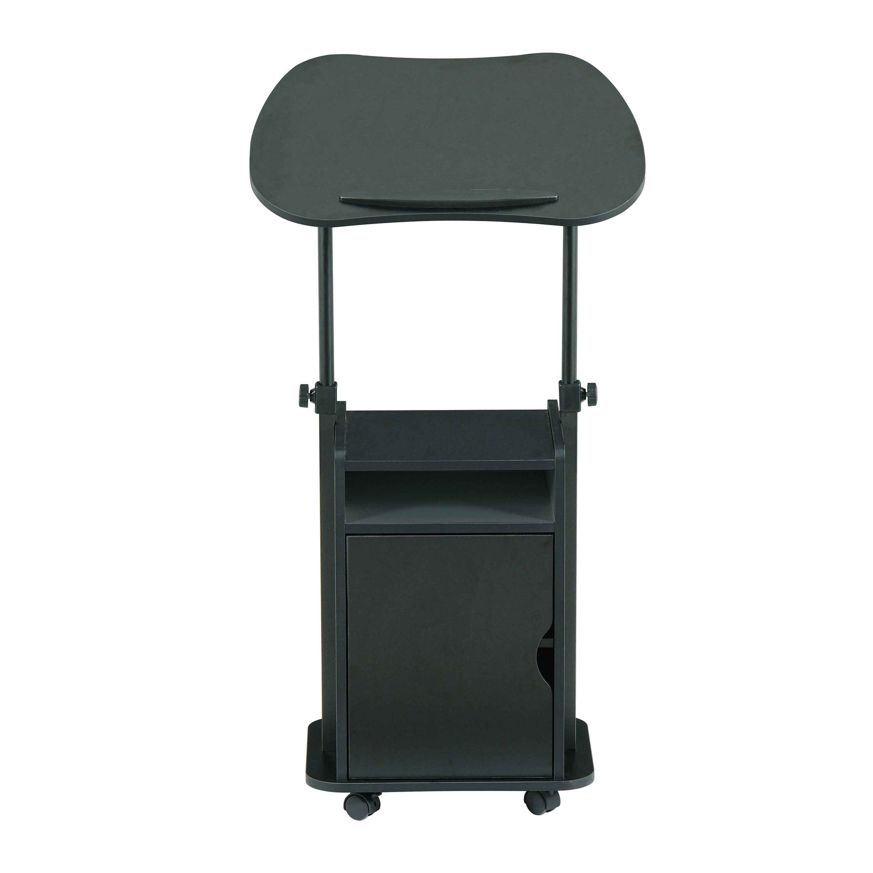 Techni Mobili Sit-to-Stand Laptop Cart with Storage mobile laptop workstation
