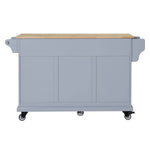 Rubberwood Drop-Leaf Kitchen Cart with 3 Drawers product view 26