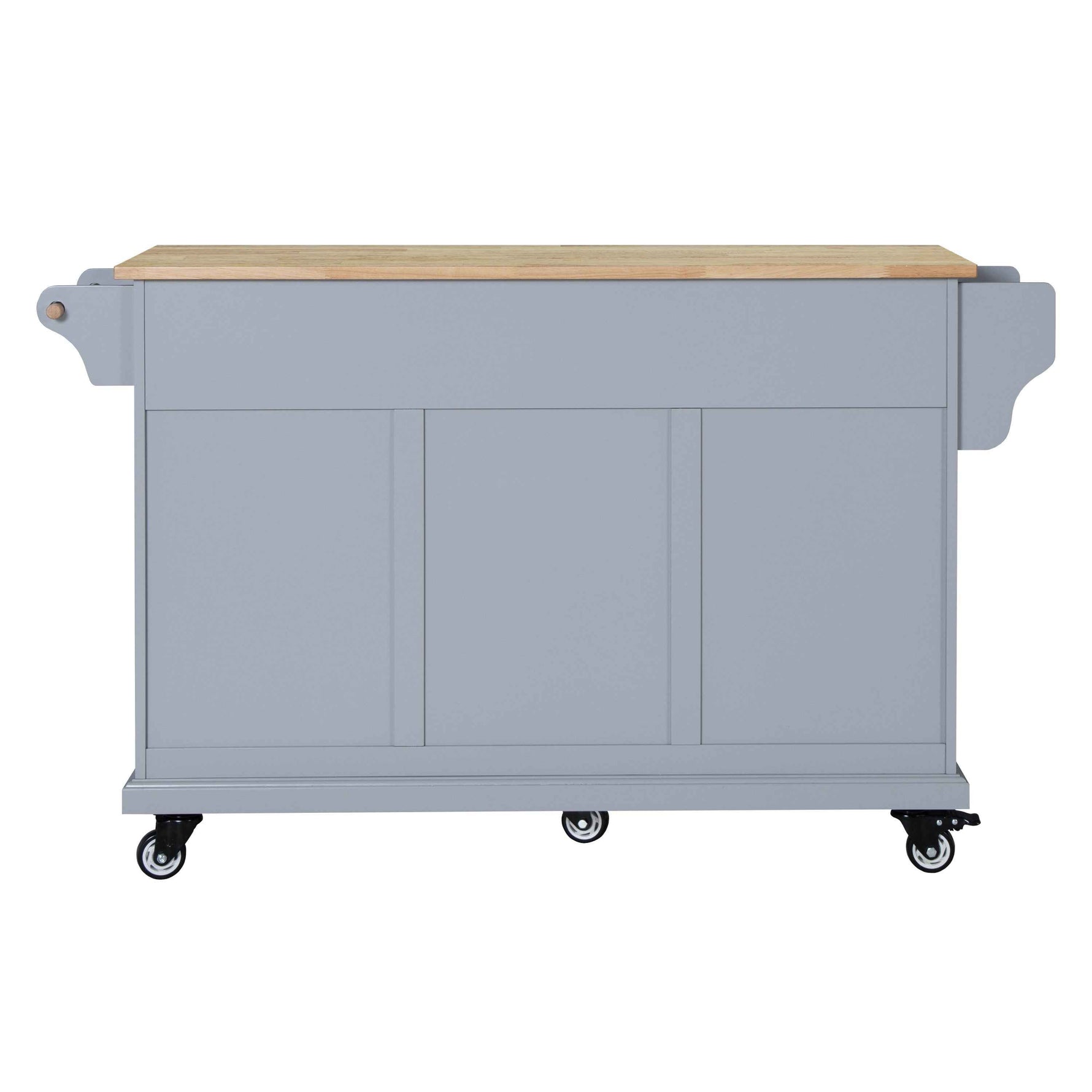 Rubberwood Drop-Leaf Kitchen Cart with 3 Drawers product view 26