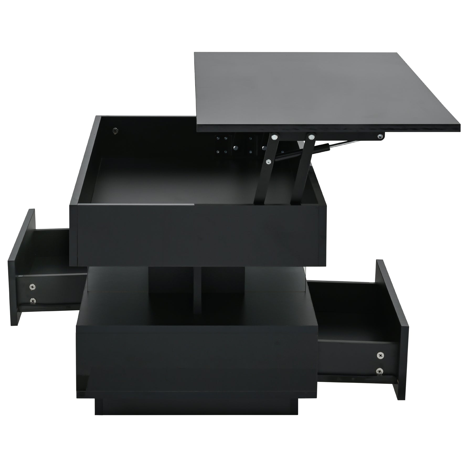 Lift-Top Coffee Table with Storage & LED Lights desktop storage organizer