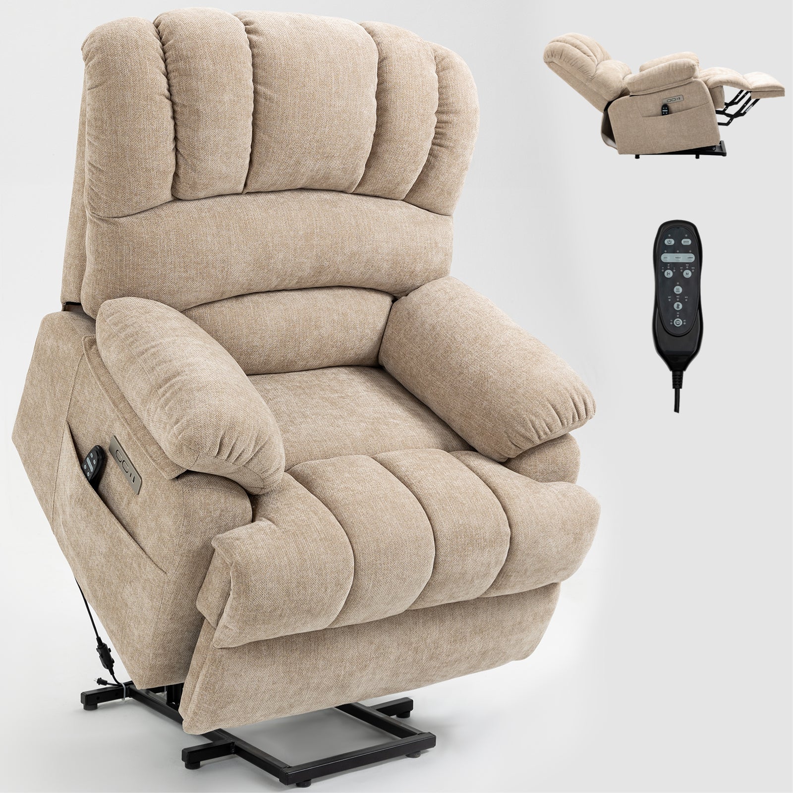 Chenille Power Lift Recliner detail image 18