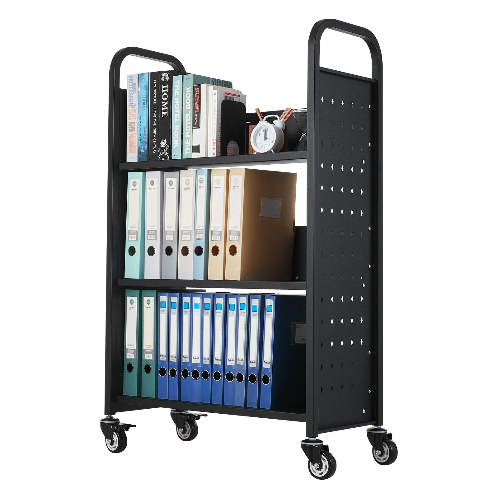 Heavy-Duty Rolling Utility Service Cart with 360° Swivel Wheels for workshop, garage, storage, or utility use