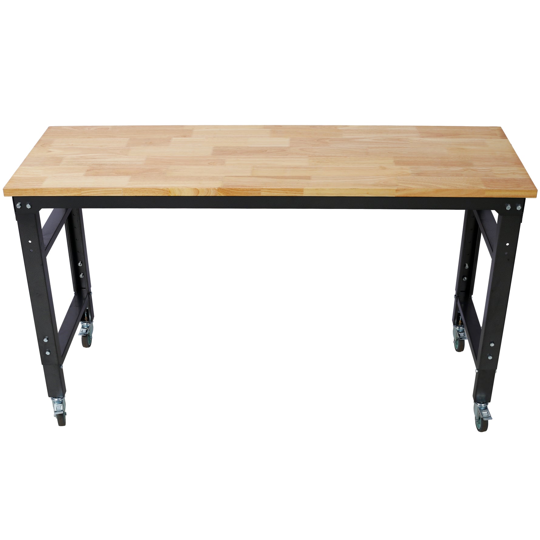 60" Rolling Adjustable Workbench, Black Hammertone workshop project bench