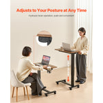 VEVOR Height Adjustable Rolling Overbed Laptop Desk mobile laptop workstation