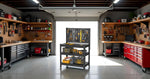 Heavy-Duty Metal Shelving & Workbench with Pegboard, 3000 lb Capacity for workshop, garage, storage, or utility use