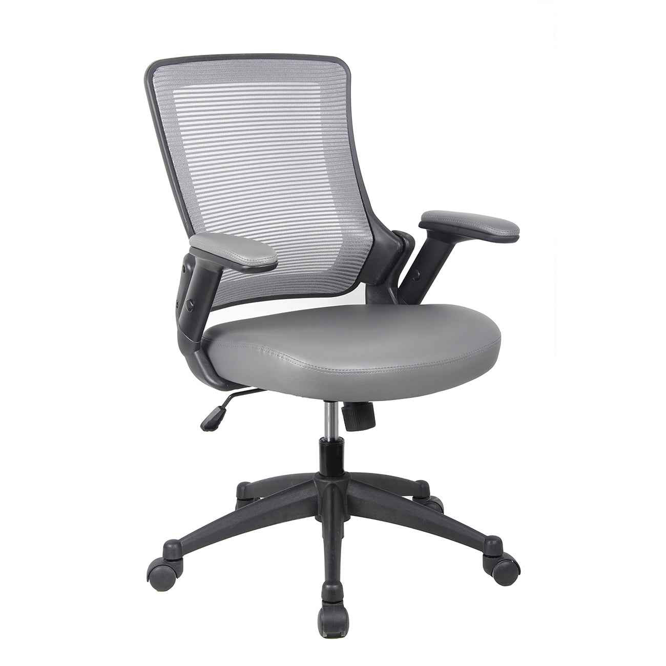 Techni Mobili Mid-Back Mesh Task Office Chair with Height Adjustable Arms for home office seating