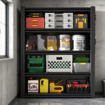 Industrial Heavy-Duty Metal 5-Tier Adjustable Shelving Unit with Pegboard for workshop, garage, storage, or utility use