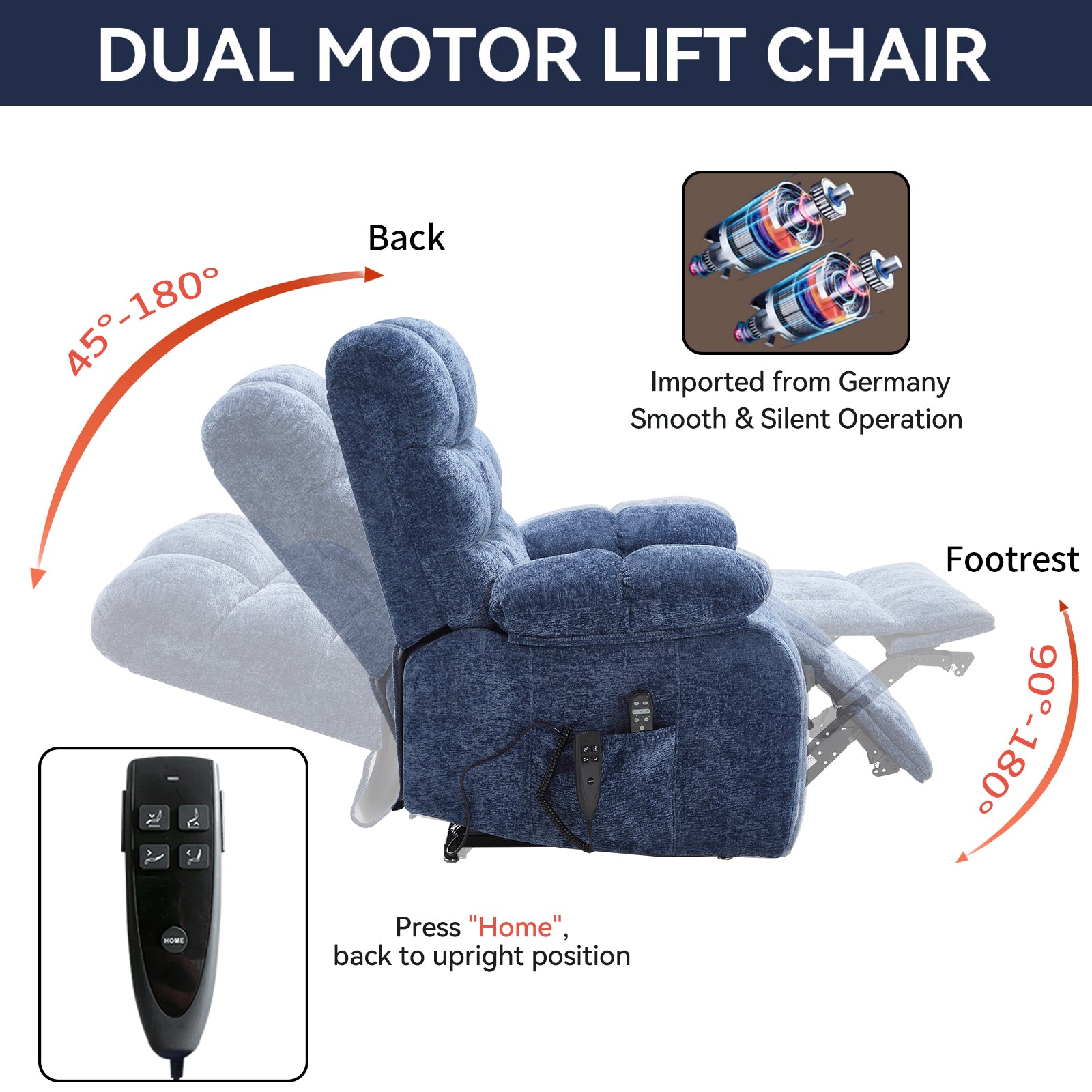 Dual-Motor Lift Recliner with Heat & Massage, 350 lb Capacity detail image 77