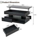 Lift-Top Coffee Table with Storage & LED Lights desktop storage organizer