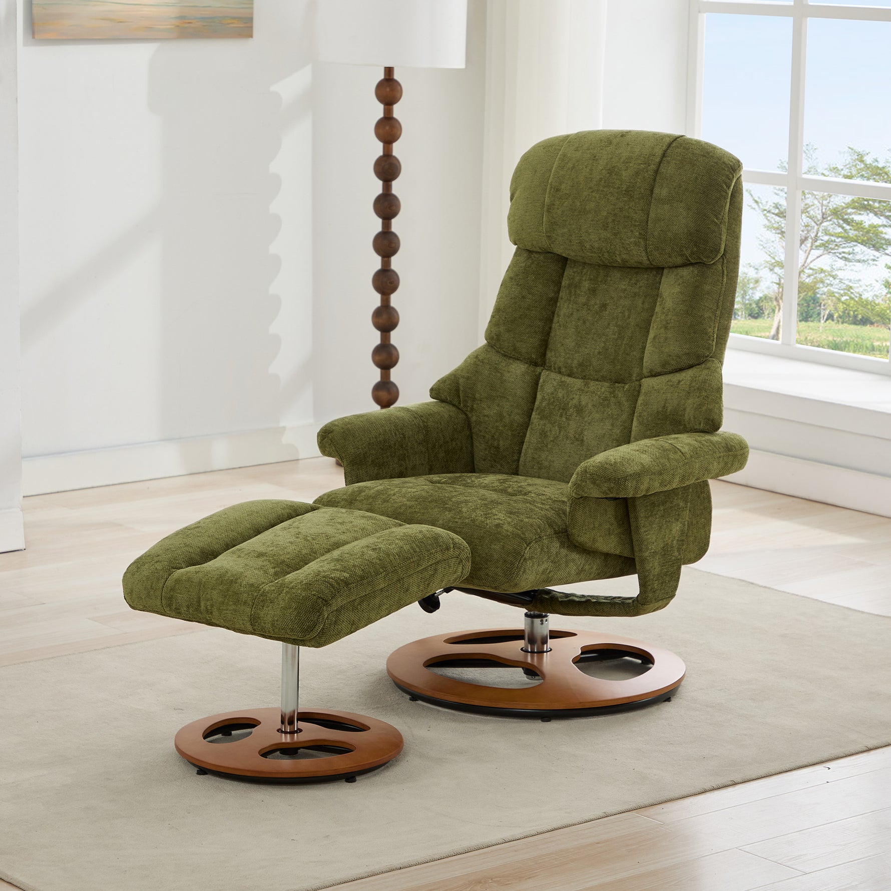 Ergonomic Recliner Chair with Ottoman - 360° Swivel Massage Lounge detail image 30