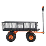 Metal Garden Dump Cart with 2-in-1 Handle for workshop, garage, storage, or utility use