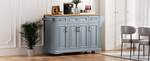 54 in. Rolling Kitchen Island with Drop Leaf & Storage product view 100