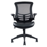 Techni Mobili Stylish Mid-Back Mesh Office Chair with Adjustable Arms, Black for home office seating