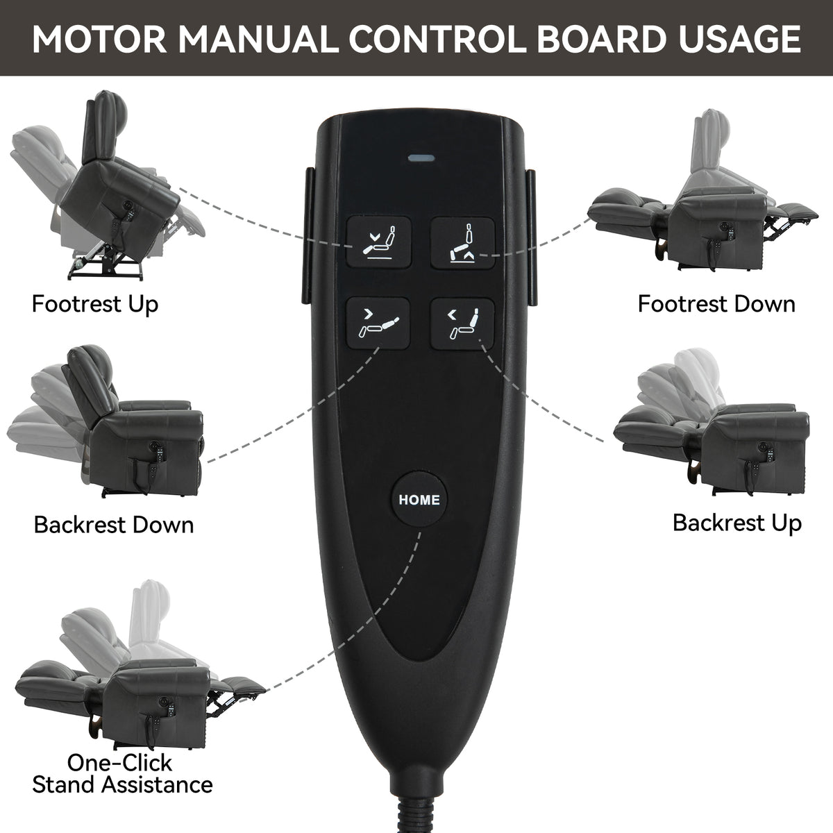 Dual-Motor Power Lift Heat & Massage Recliner detail image 54
