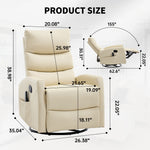 Heat Massage Manual Recliner Chair with Rocker and Swivel in Faux Leather for Living Room detail image 31