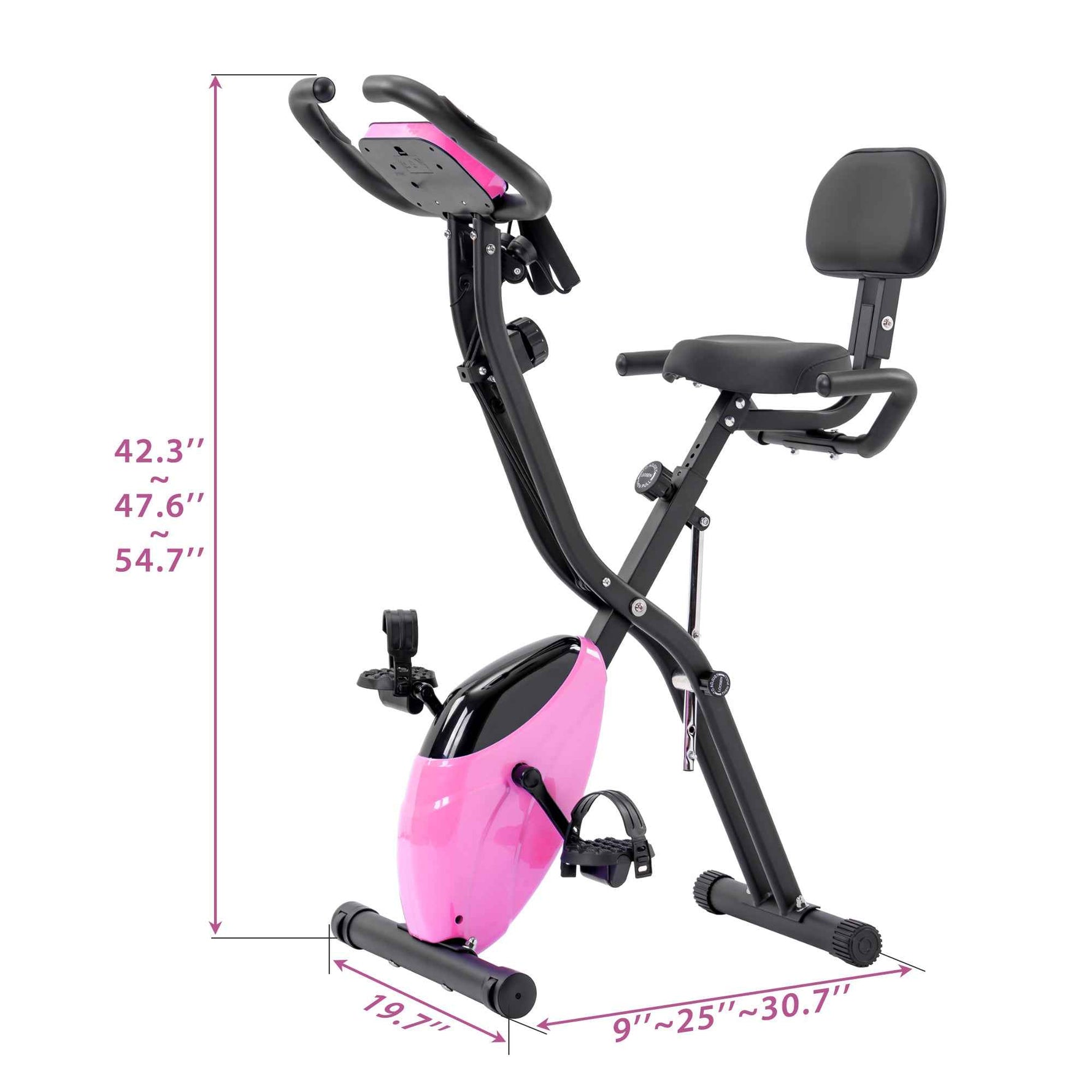 Folding Stationary Bike with 16-Level Magnetic Resistance, 300 lb Capacity detail image 3
