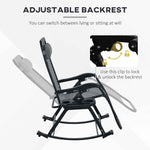 Outsunny Folding Zero Gravity Rocking Chair Set detail image 16