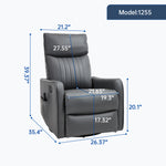 Faux Leather Heat & Massage Manual Rocker Swivel Recliner detail image 16