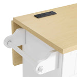 Farmhouse Kitchen Island with Drop Leaf, Power Outlet & 2 Seats product view 33