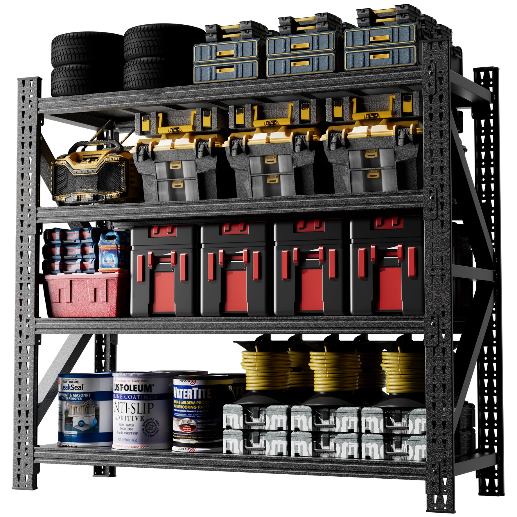 Heavy Duty Metal Adjustable Garage Shelving Unit, 4000lb Capacity Industrial Storage Rack for workshop, garage, storage, or utility use