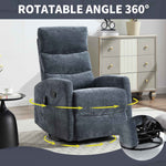 Heat Massage Manual Recliner Chair with Rocker and Swivel in Fabric for Living Room detail image 15