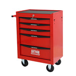 Rolling 5-Drawer Steel Tool Chest with Stainless Steel Top for workshop, garage, storage, or utility use