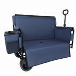 3-in-1 Folding Wagon Cart with Bench Seat & Storage for workshop, garage, storage, or utility use