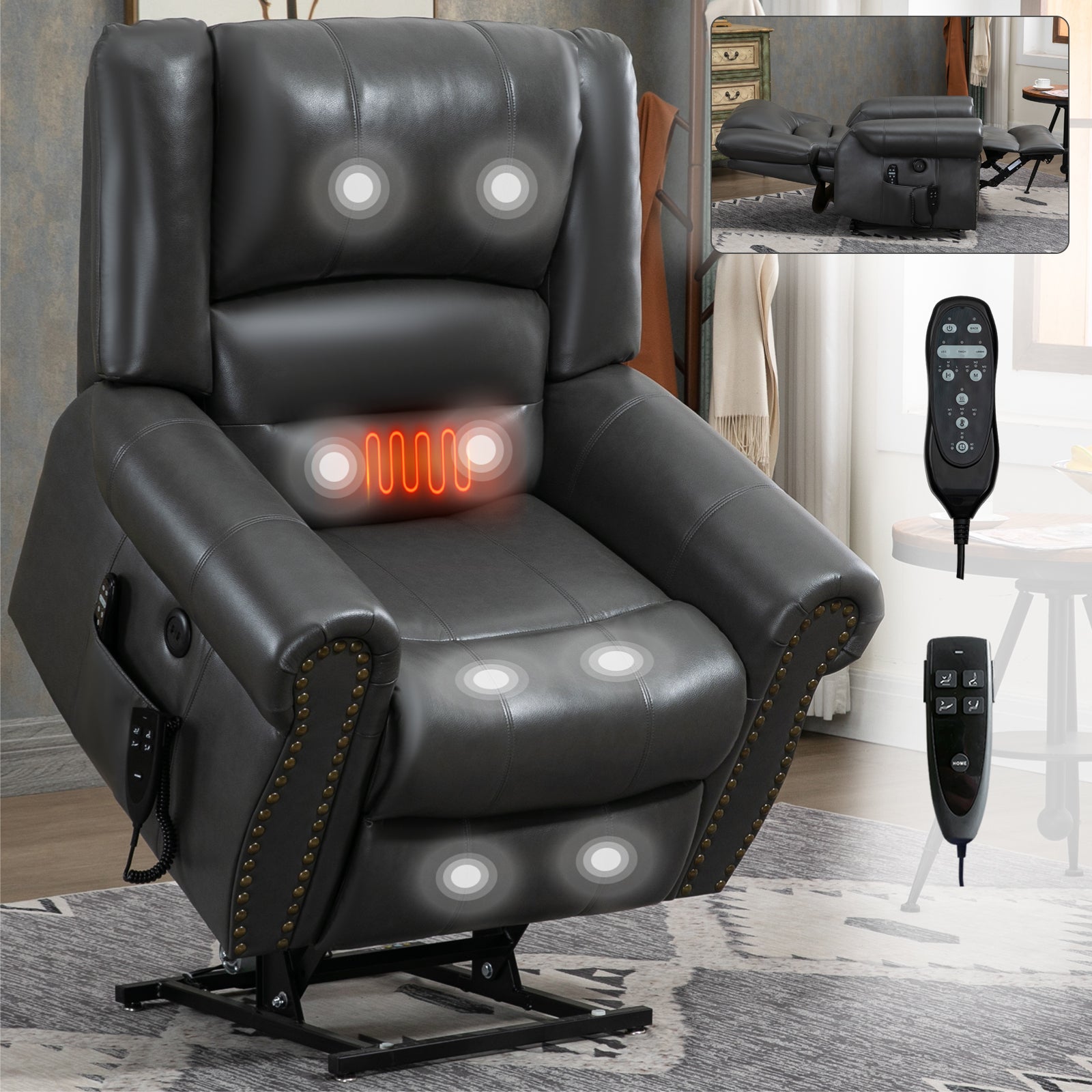 Dual-Motor Power Lift Heat & Massage Recliner detail image 60
