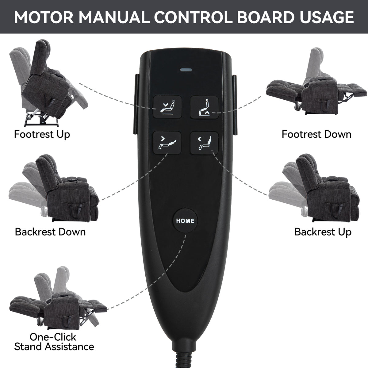 Dual-Motor Heat & Massage Power Lift Recliner, 350 lb Capacity detail image 52