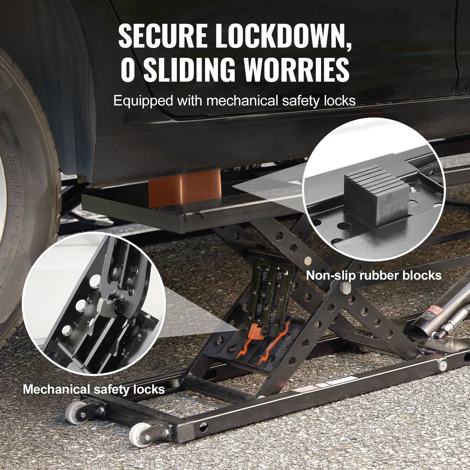 VEVOR 7,000 lb Portable Car Lift with Extended-Length Plates for workshop, garage, storage, or utility use