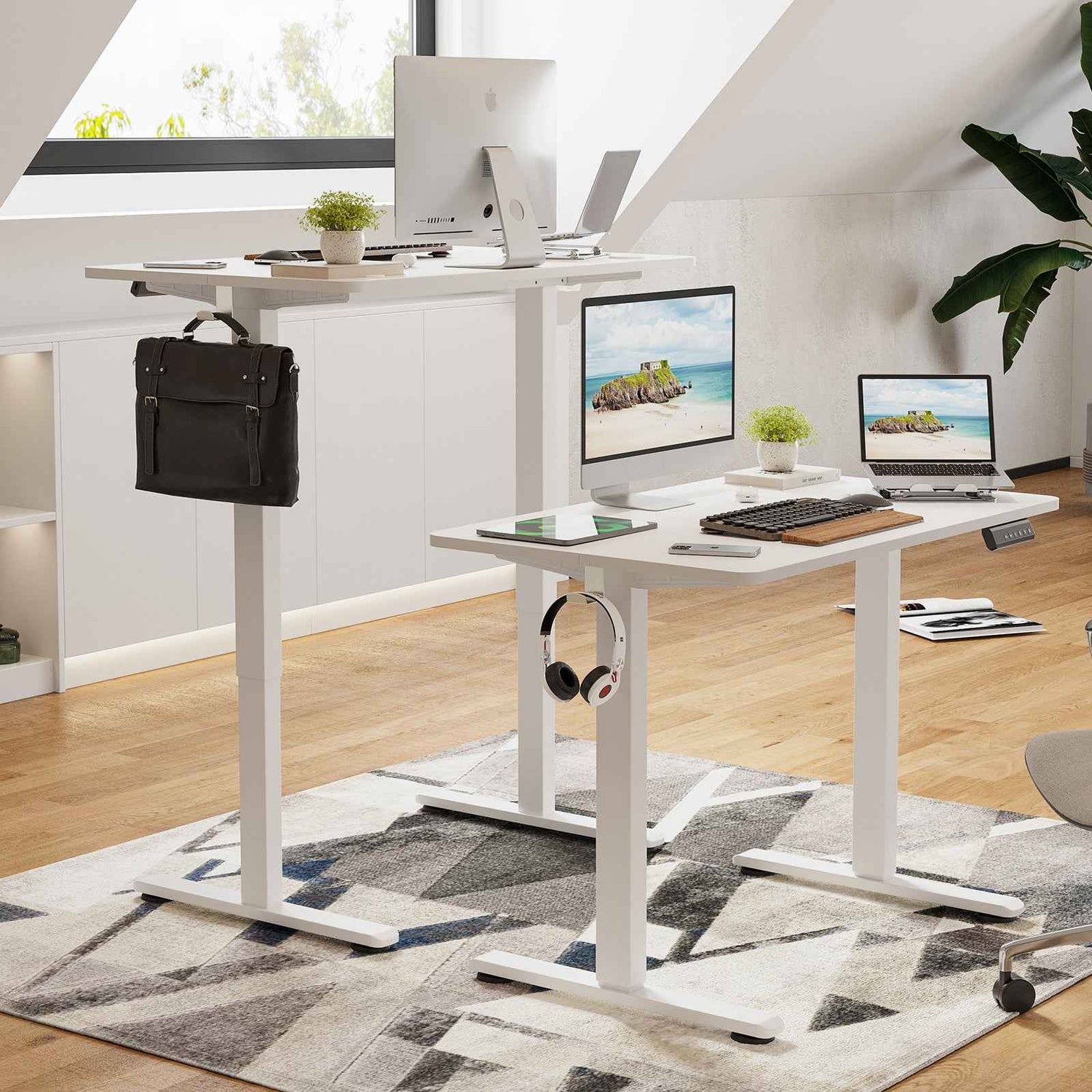 STARY Electric Standing Desk with Splice Board workspace desk setup