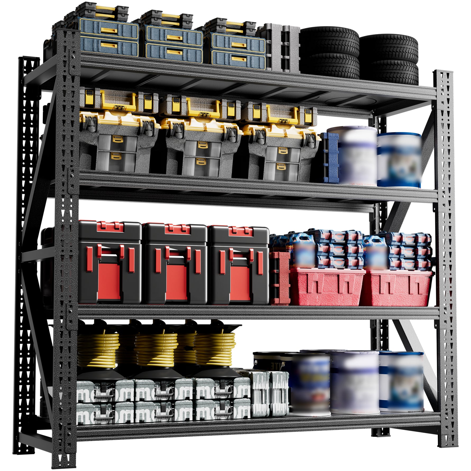 Heavy-Duty Adjustable Garage Shelving, 6000 lb Capacity for workshop, garage, storage, or utility use