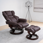8-Point Massage Recliner with Ottoman, Heated Reclining Chair, Bent Wood Base detail image 23