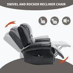 Heat Massage Manual Recliner Chair with Rocker and Swivel for Living Room detail image 102