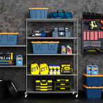 Heavy-Duty NSF Adjustable Wire Shelving Unit with Wheels & Shelf Liners for workshop, garage, storage, or utility use