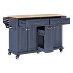 Rubberwood Drop-Leaf Kitchen Cart with 3 Drawers product view 41