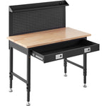 VEVOR Adjustable Height Hardwood Workbench with Power Outlets for workshop, garage, storage, or utility use