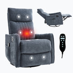 Heat Massage Manual Recliner Chair with Rocker and Swivel in Fabric for Living Room detail image 33