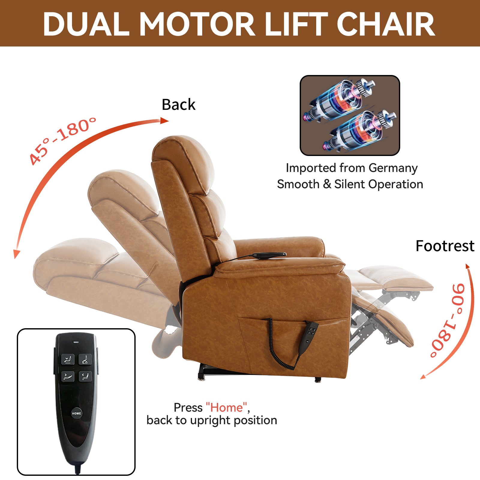 Dual-Motor Power Lift Heat & Massage Recliner detail image 32
