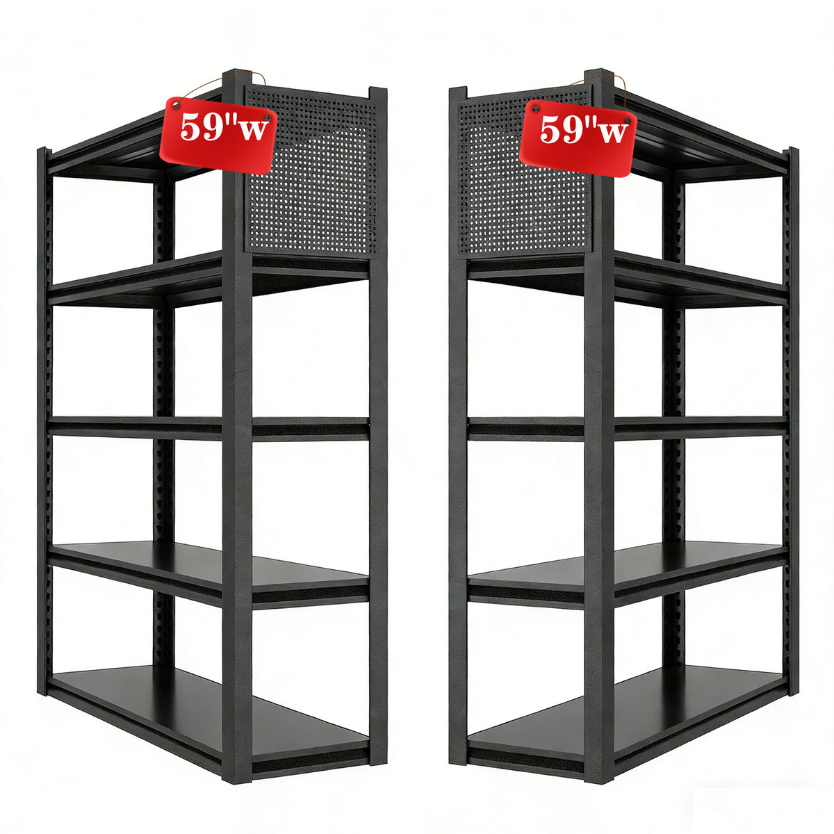 Heavy-Duty Adjustable Garage Shelving with Pegboard for workshop, garage, storage, or utility use