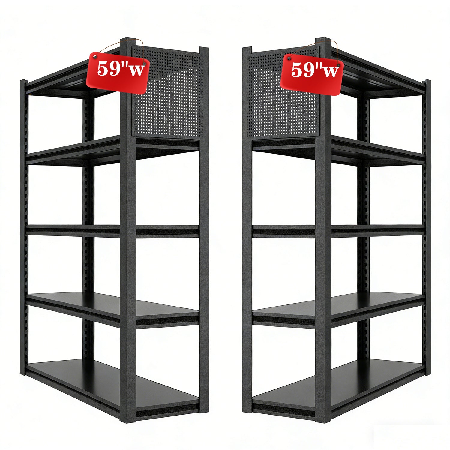Heavy-Duty Adjustable Garage Shelving with Pegboard for workshop, garage, storage, or utility use
