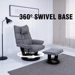 8-Point Massage Recliner with Ottoman, Heated Reclining Chair, Bent Wood Base detail image 5