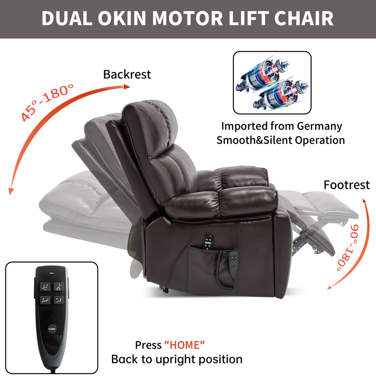 Dual-Motor Power Lift Recliner with Heat & Massage, 350 lb Capacity detail image 110