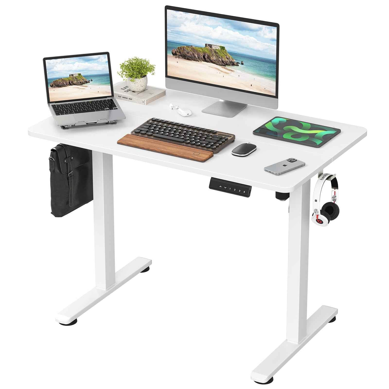 STARY Electric Standing Desk with Splice Board workspace desk setup